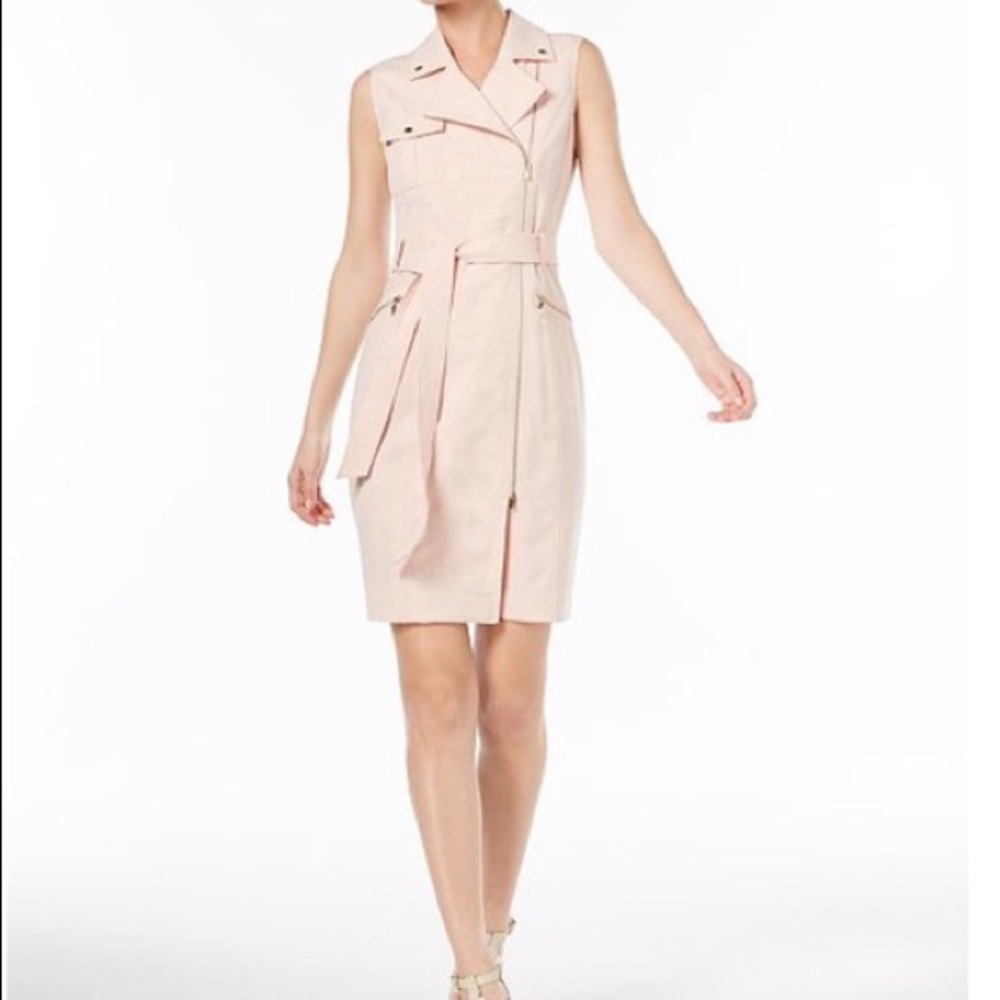 Creamy Pink Calvin Klein Trench Dress